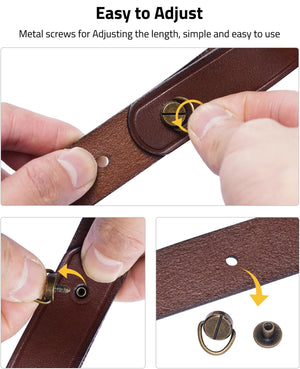 EZshoot Leather Rifle Sling Two Point Sling with Ammo Holder Adjustable Gun Strap