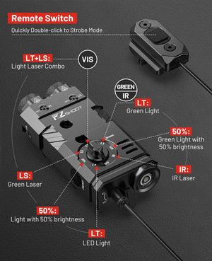 Light laser combo green – EZshoot 1600 Lumen 4-in-1 Rifle Flashlight (Green Laser, IR Laser, White Light, Green Light)