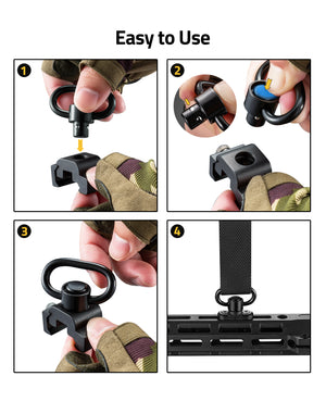 Easy to Use and Install Sling Swivels with Push Button