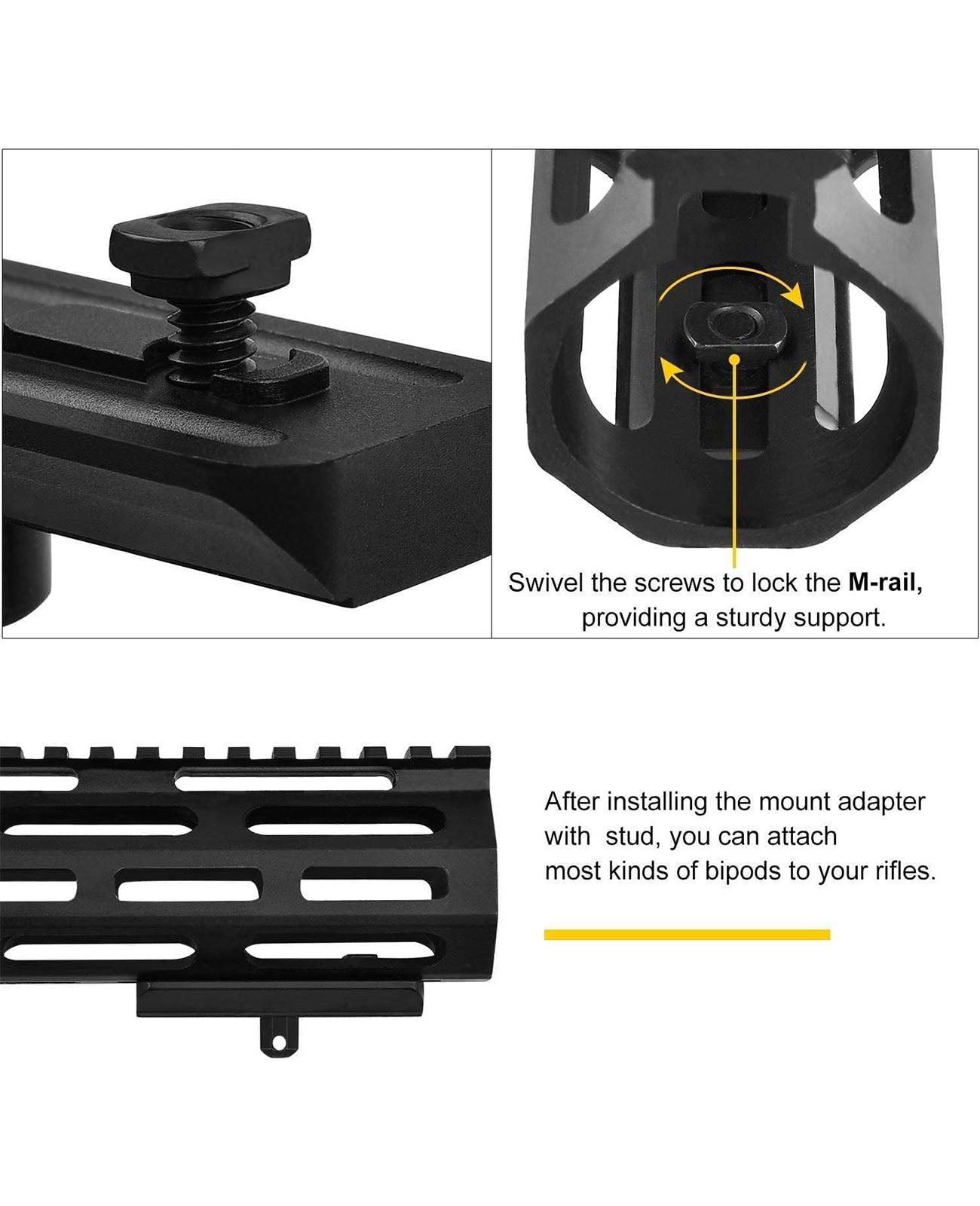 Bipod Adapter Help to Attach Most of Bipods for Rifles