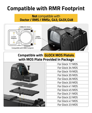 EZshoot Best Red Dot Sight is Compatible with RMR Footprint Pistols