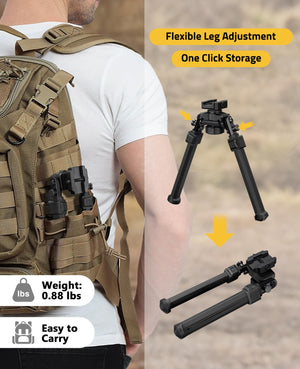 One Click Storage of EZshoot Best Bipod with Flexible Leg Adjustment