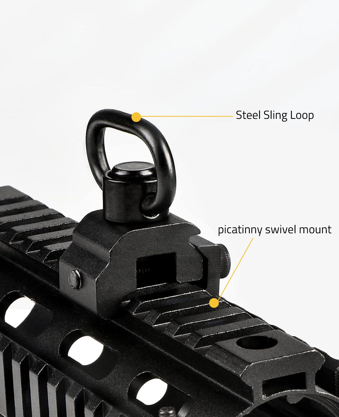 Durable Sling Swivel for Picatinny Rail with Steel Sling Loop