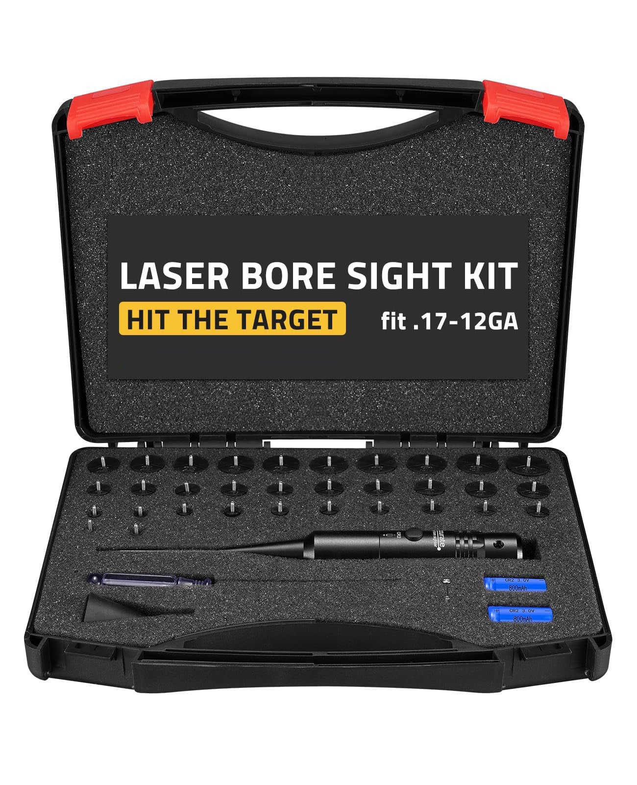 EZshoot Green Laser Red Laser Bore Sight Kit, Bore Sighting Tool fit .17-12GA, Best Bore Sight for Zeroing