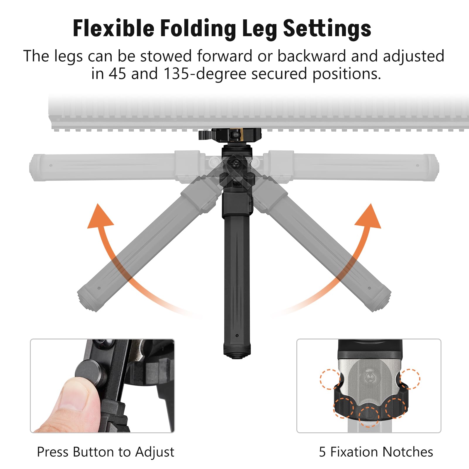 EZshoot Quick Release Lightweight Bipod Swivel Tilt Picatinny Bipod