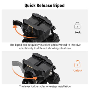 EZshoot Quick Release Lightweight Bipod Swivel Tilt Picatinny Bipod