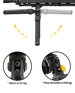 EZshoot Quick Release Picatinny Bipod for Rifles 360 Degrees Swivel and Tiltable Head