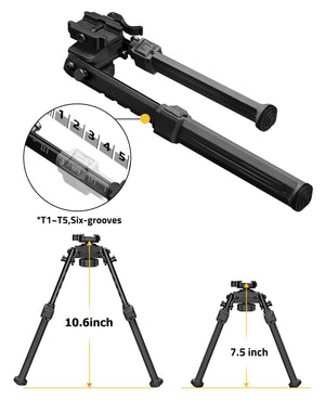 EZshoot Picatinny Bipod with Adjustment Height and Quick Release
