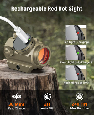 EZshoot Rechargeable Red Dot Sight - Best Red Dot Sight with Long Battery Life
