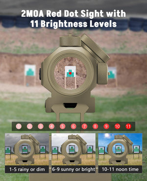 EZshoot 2MOA Red Dot Sight with 11 Brightness Levels - Best Dot Sight for Rifle
