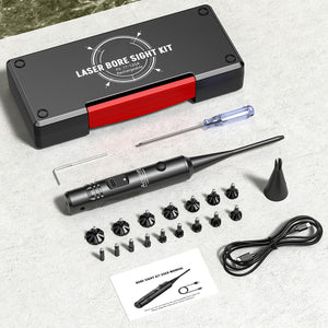 EZshoot Laser Bore Sight Kit with 16 Adapters - Suitable for Rifle, Handgun, Pistol and Shotgun