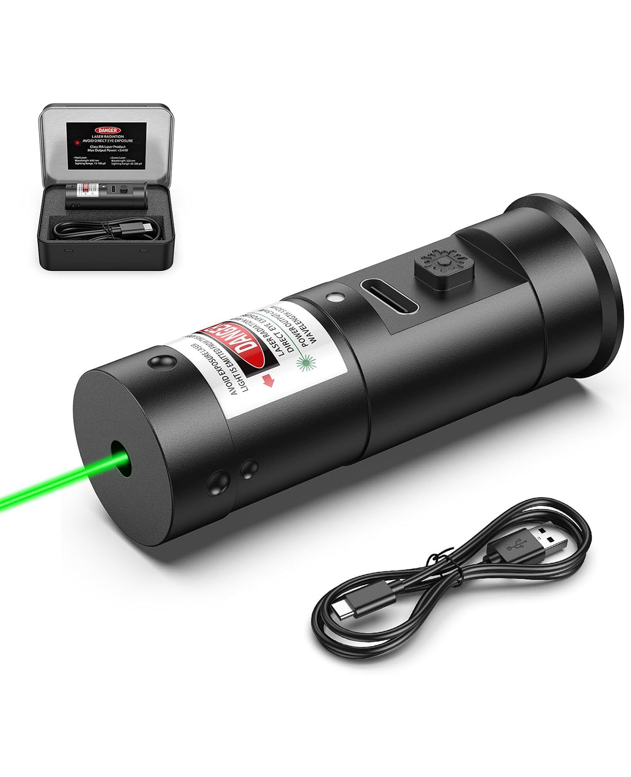 EZshoot Rechargeable Bore Sight - Green Laser Bore Sighting Tool for 12 Gauge