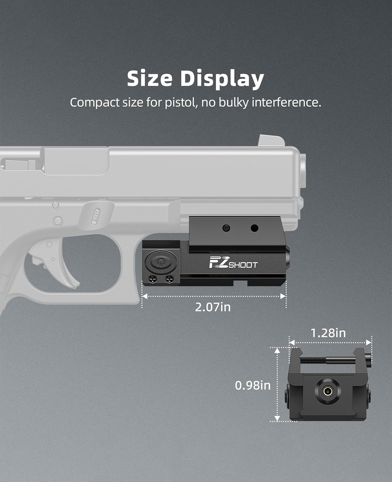 EZshoot Rechargeable Red/Green Laser Sight for Pistol, Low Profile Laser