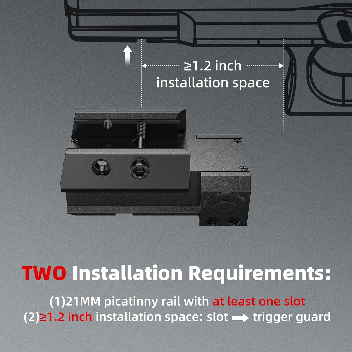 EZshoot Rechargeable Red/Green Laser Sight for Pistol, Low Profile Laser