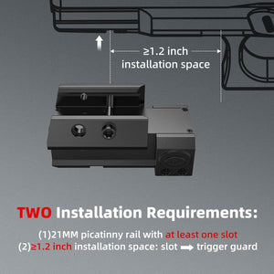 EZshoot Rechargeable Red/Green Laser Sight for Pistol, Low Profile Laser
