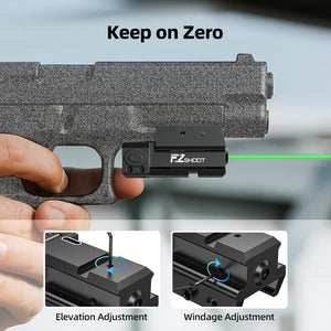 EZshoot Rechargeable Red/Green Laser Sight for Pistol, Low Profile Laser