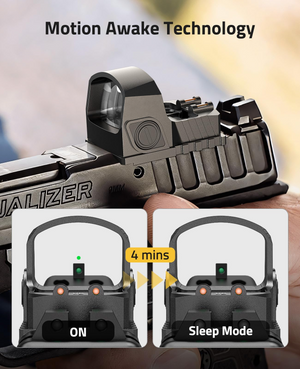 EZshoot M02 Motion Awake Green Dot Sight, Compatible with RMS/RMSC 3MOA Red Dot Open Reflex Sight Compact Shockproof IPX6 Waterproof, with Adapter Plate for MOS 21mm Picatinny Base