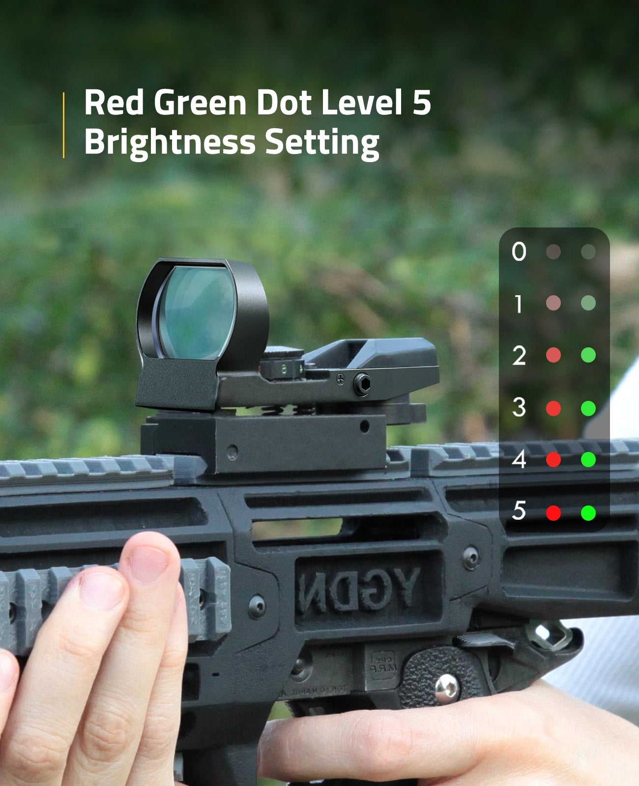 Red Green Dot Sight with 5 Levels Brightness Settings