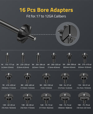 EZshoot Best Bore Sight Kit with 16 Pcs Bore Adapters - Fit for .17 to 12GA Calibers