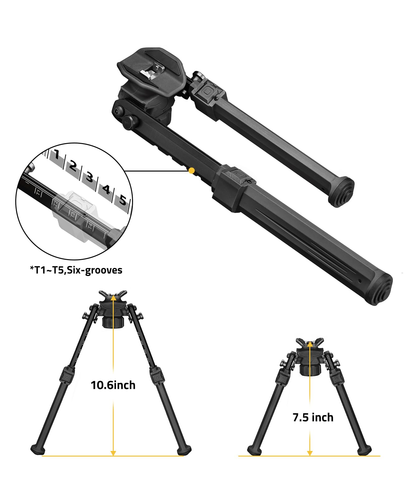 EZshoot Rifle Bipod Sling Mounting Bipod for Shooting and Hunting