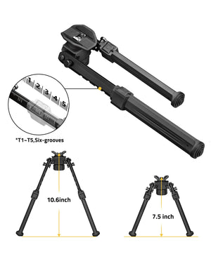 EZshoot Rifle Bipod with Adjustment Height - Six Grooves