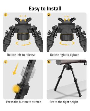 EZshoot Best Rifle Bipod for AR-15 is Easy to Install