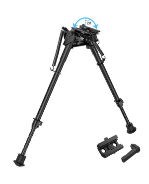 EZshoot Best Rifle Bipod for Picatinny Rail - Adjustable Height from 13 to 23 Inches - Aluminum Material