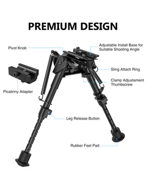 Premium Design of EZshoot Stable and Sturdy Bipod for AR-15 Hunting