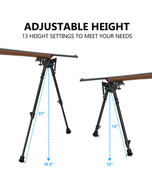 EZshoot Best Bipod for Rifle with Adjustable Height from 12 to 18.5 Inches