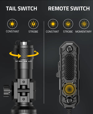 Tactical Light for Rifles Support to Connect with Tail Switch and Remote Switch