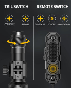 Tactical Light for Rifles Support to Connect with Tail Switch and Remote Switch