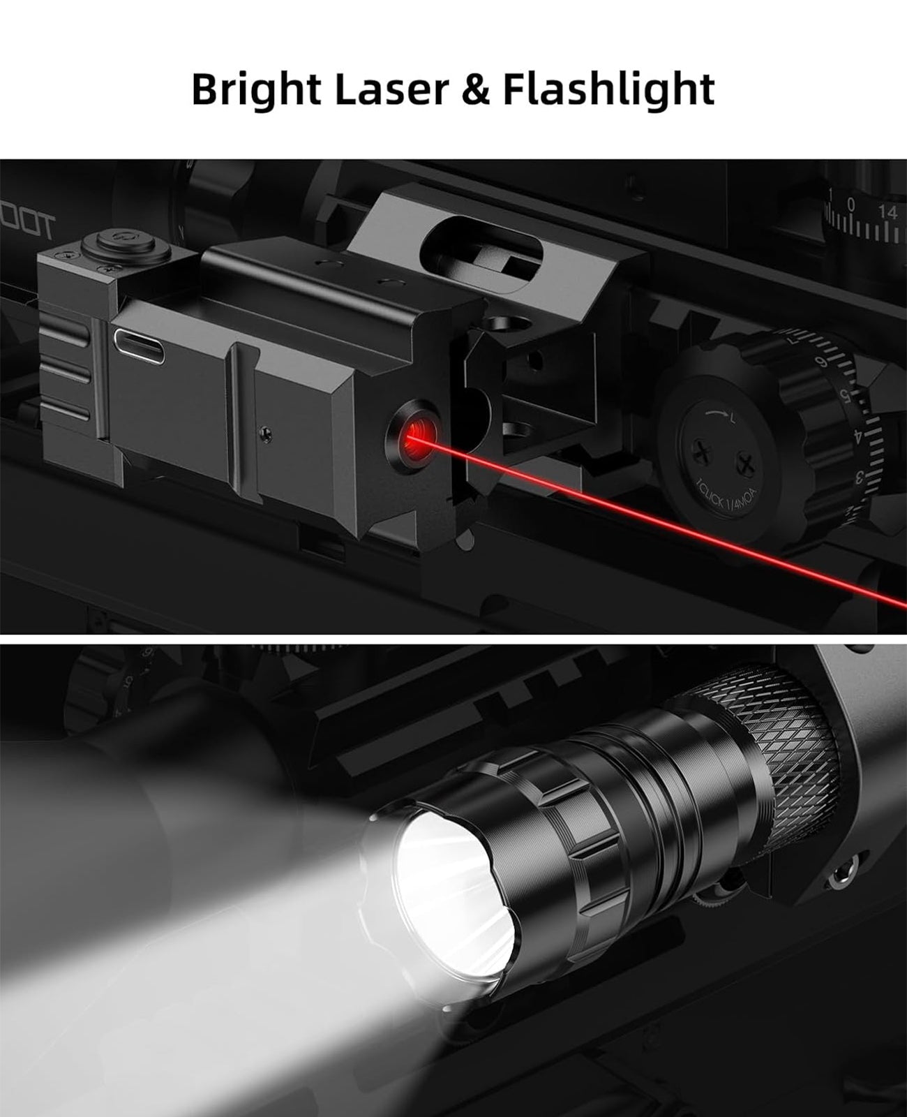 EZshoot Best Scope Combo for AR-15 with Bright Laser and Flashlight