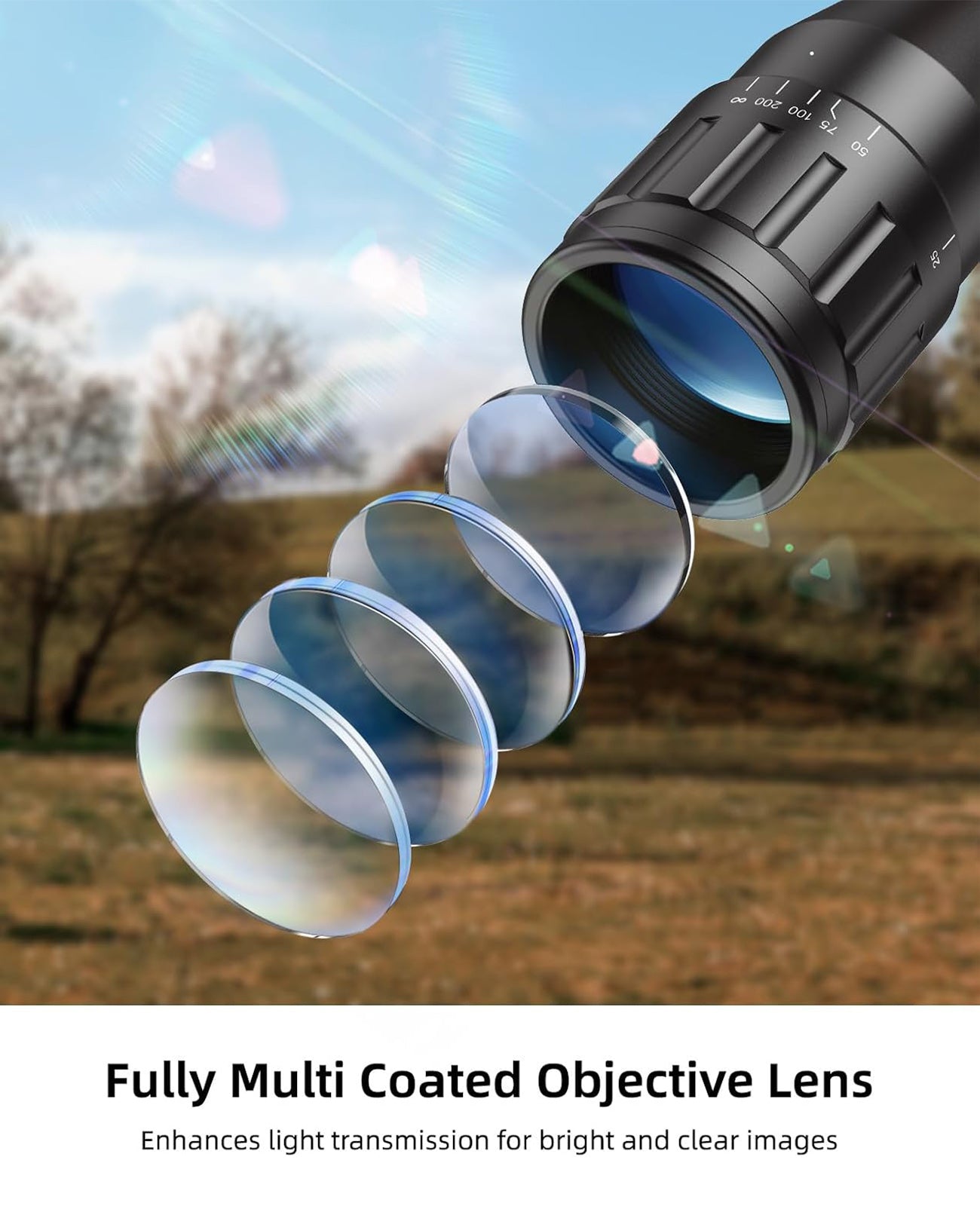 EZshoot Best Rifle Scope with Fully Multi Coated Objective Lens for Hunting and Shooting