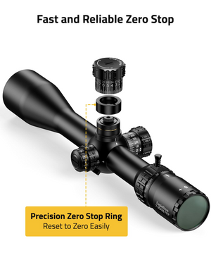 EZshoot Rifle Scope, fast and reliable zero stop 7-35x56