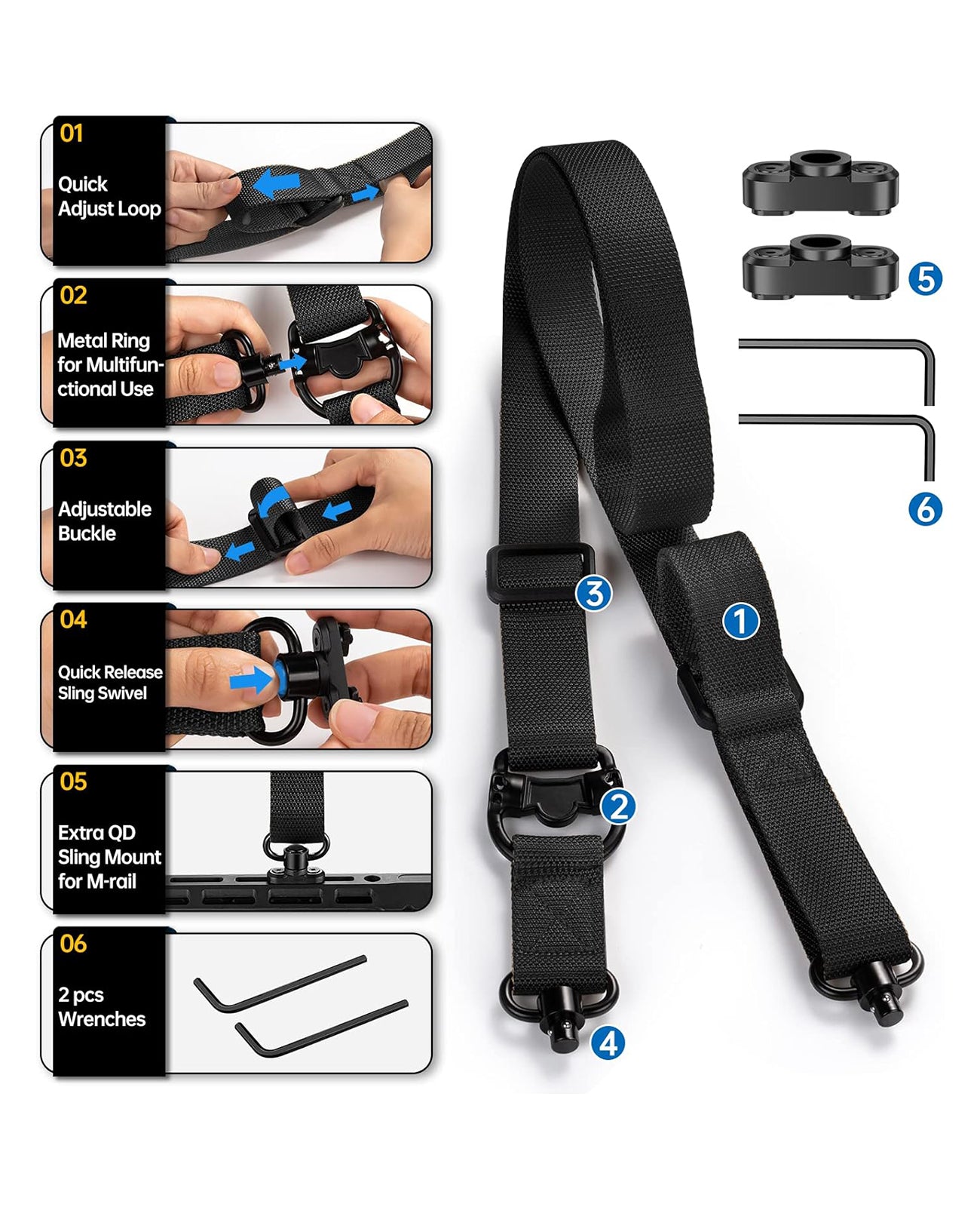 2 Point Rifle Sling with Swivels Installation Instruction