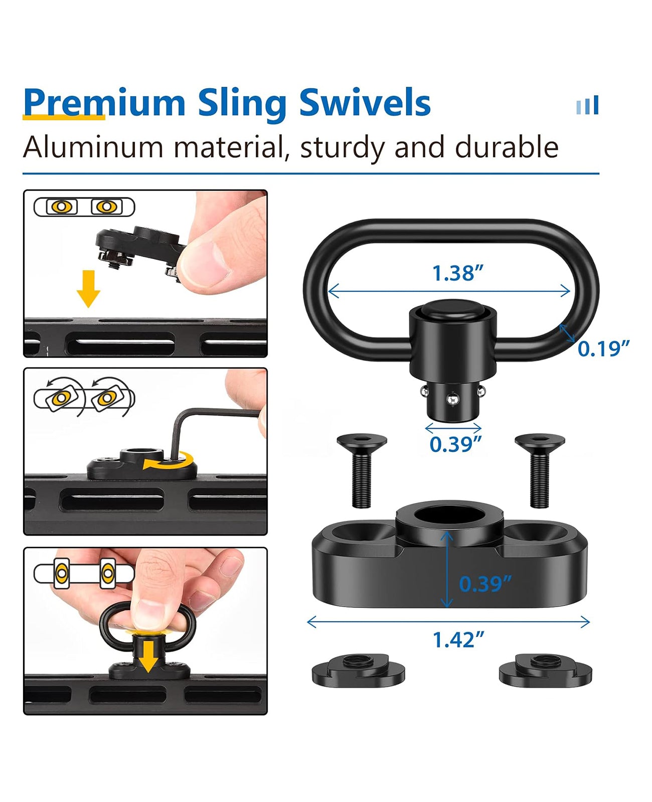 2 Point Sling with Premium Sling Swivels for M-rail