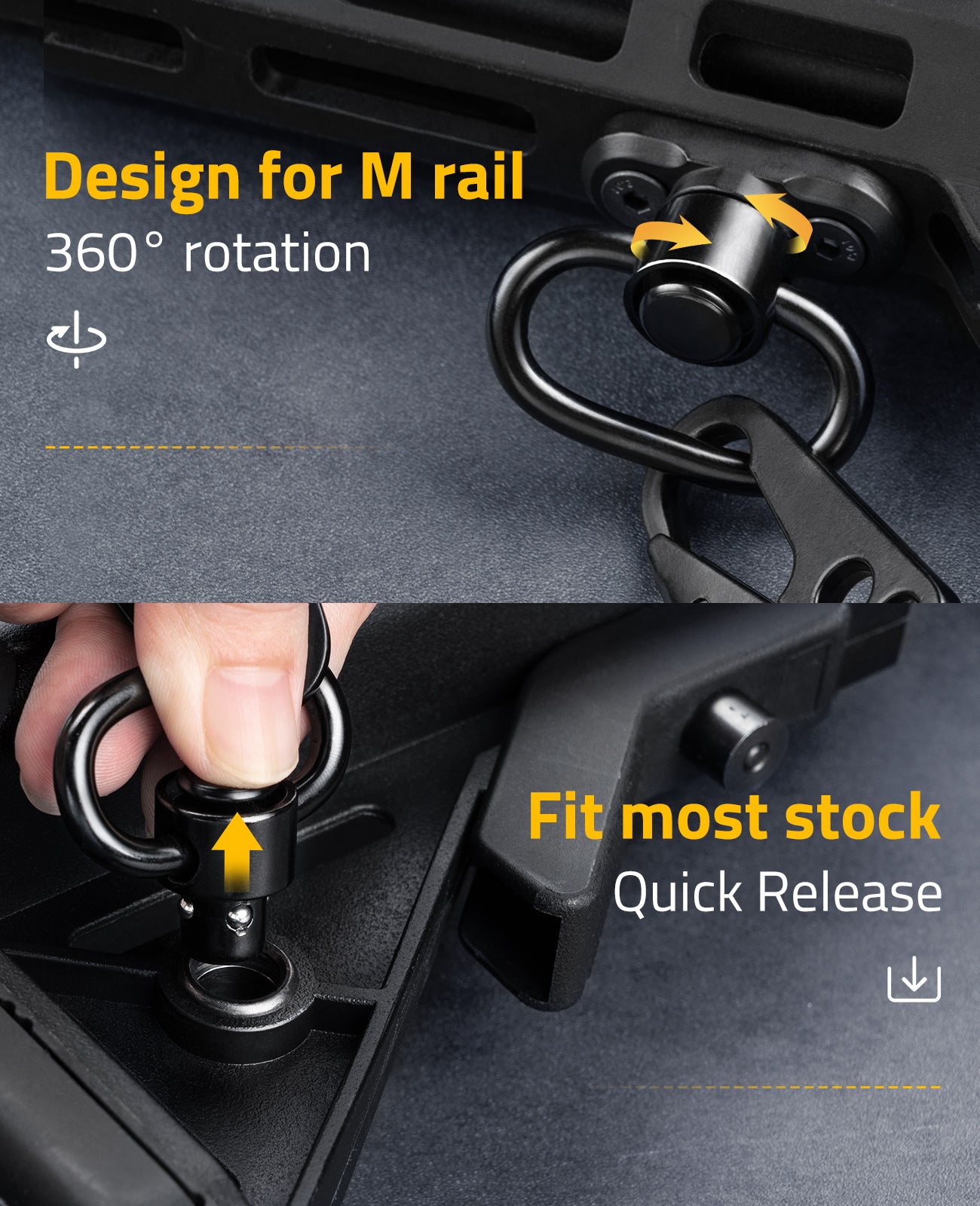 2 Point Sling with Quick Release Sling Swivels for M-rail