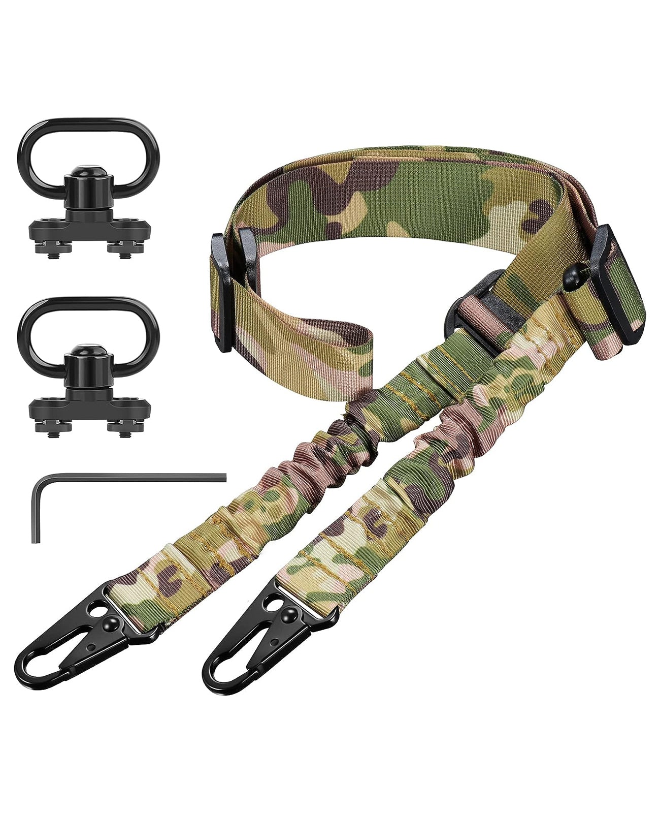 Camo 2 Point Rifle Sling with QD 360 Degree Rotation Sling Swivels