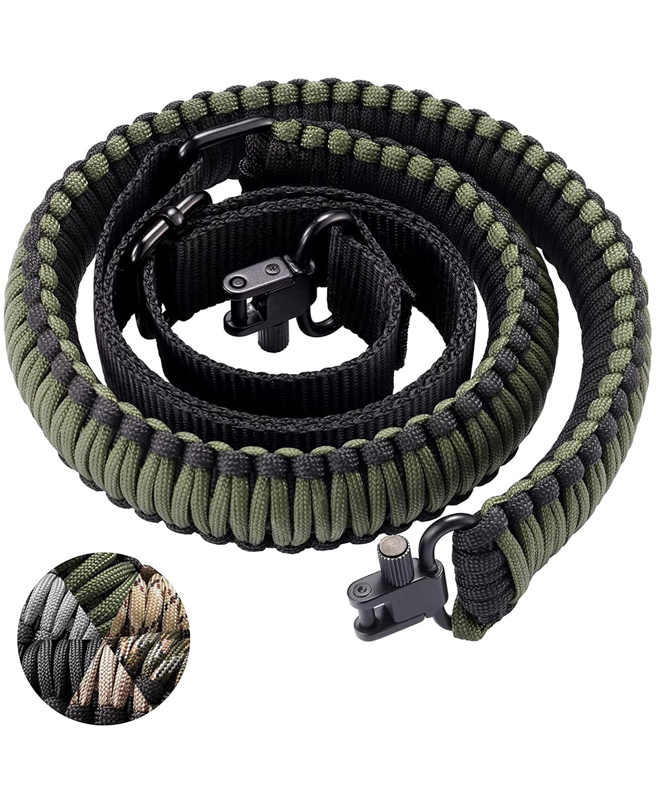 EZshoot Rifle Sling Strap 550 Paracord 2 Point Sling with Tri-Lock Swivel