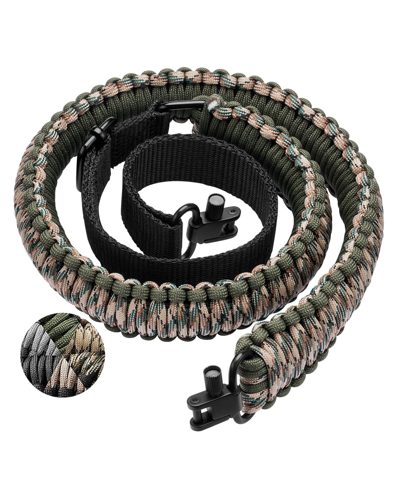 EZshoot Rifle Sling Strap 550 Paracord 2 Point Sling with Tri-Lock Swivel