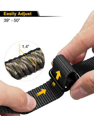EZshoot Rifle Sling Strap 550 Paracord 2 Point Sling with Tri-Lock Swivel