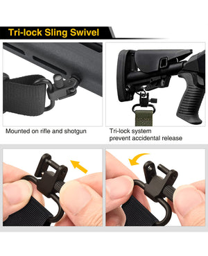 EZshoot Rifle Sling Strap 550 Paracord 2 Point Sling with Tri-Lock Swivel