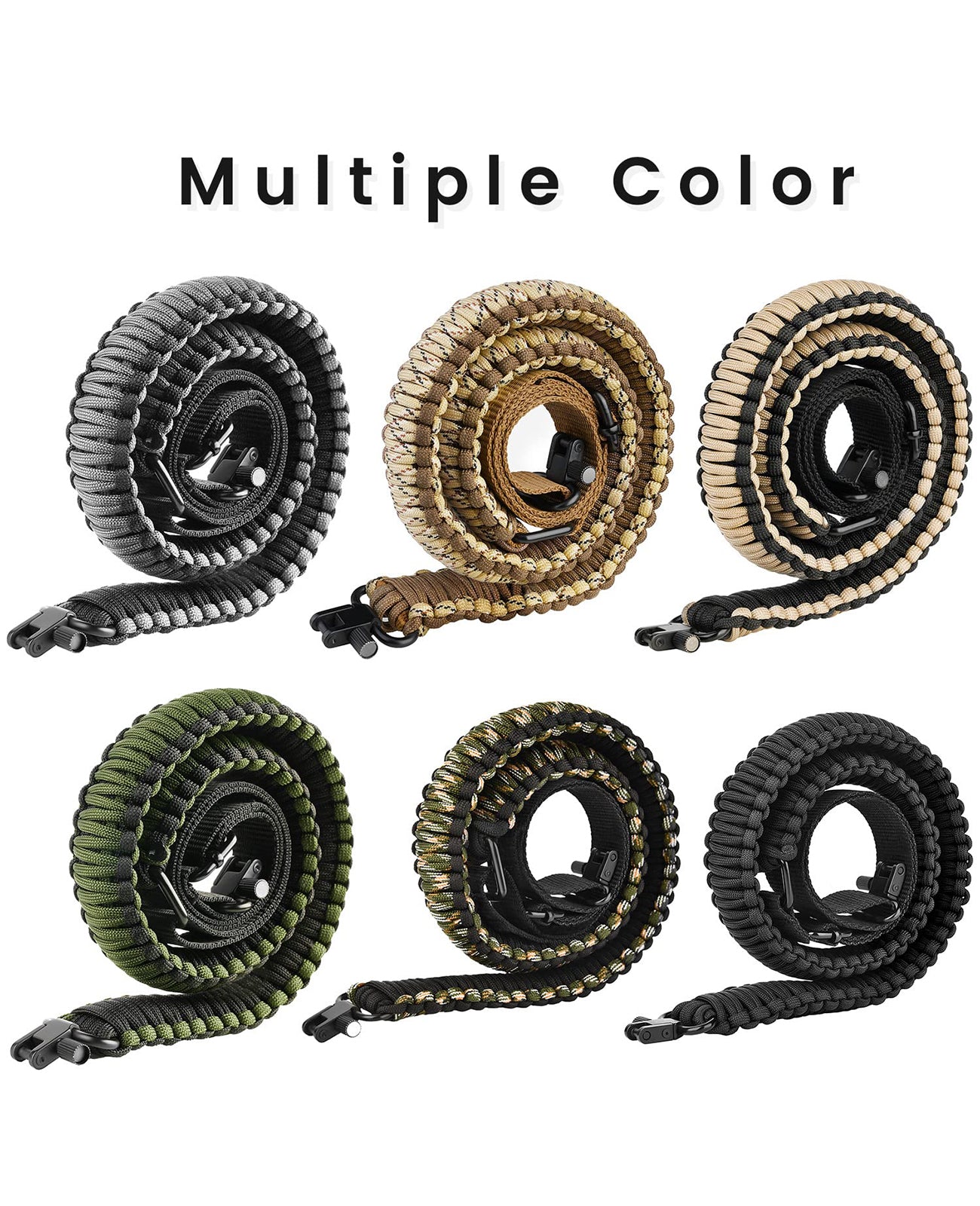EZshoot Rifle Sling Strap 550 Paracord 2 Point Sling with Tri-Lock Swivel