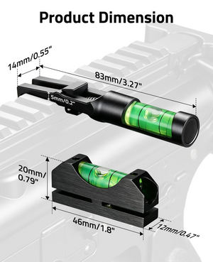 EZshoot Scope Leveling Kit, product dimension, 14mm x 83mm x 5mm