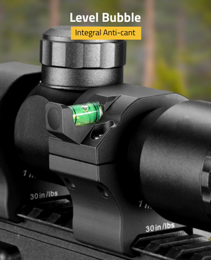 EZshoot Precision High Profile Scope Mount, level bubble integral anti-cant Low