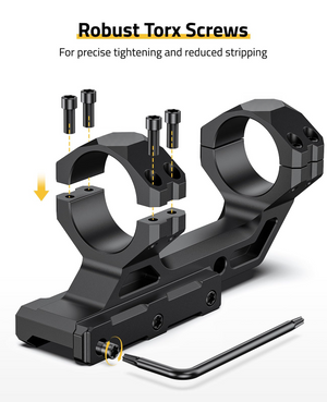 EZshoot Scope Mount, robust torx screws for precise tightening and reduced stripping 1 Inch