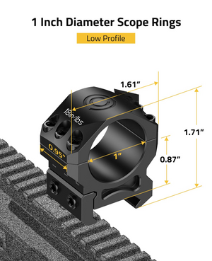 EZshoot diameter scope rings, diameter scope rings lowprofile 1inch x 0.87inch