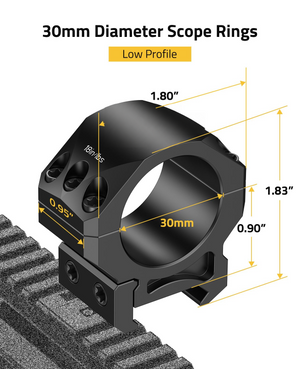 EZshoot diameter scope rings, diameter scope rings lowprofile 30mm x 0.90inch