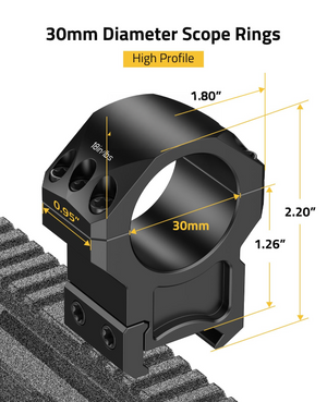 EZshoot Precision Scope Rings, diameter scope rings high profile 30mm x 1.26inch