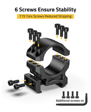 EZshoot Mount 1 inch Scope Rings, ensure stability 1inch x 0.87inch
